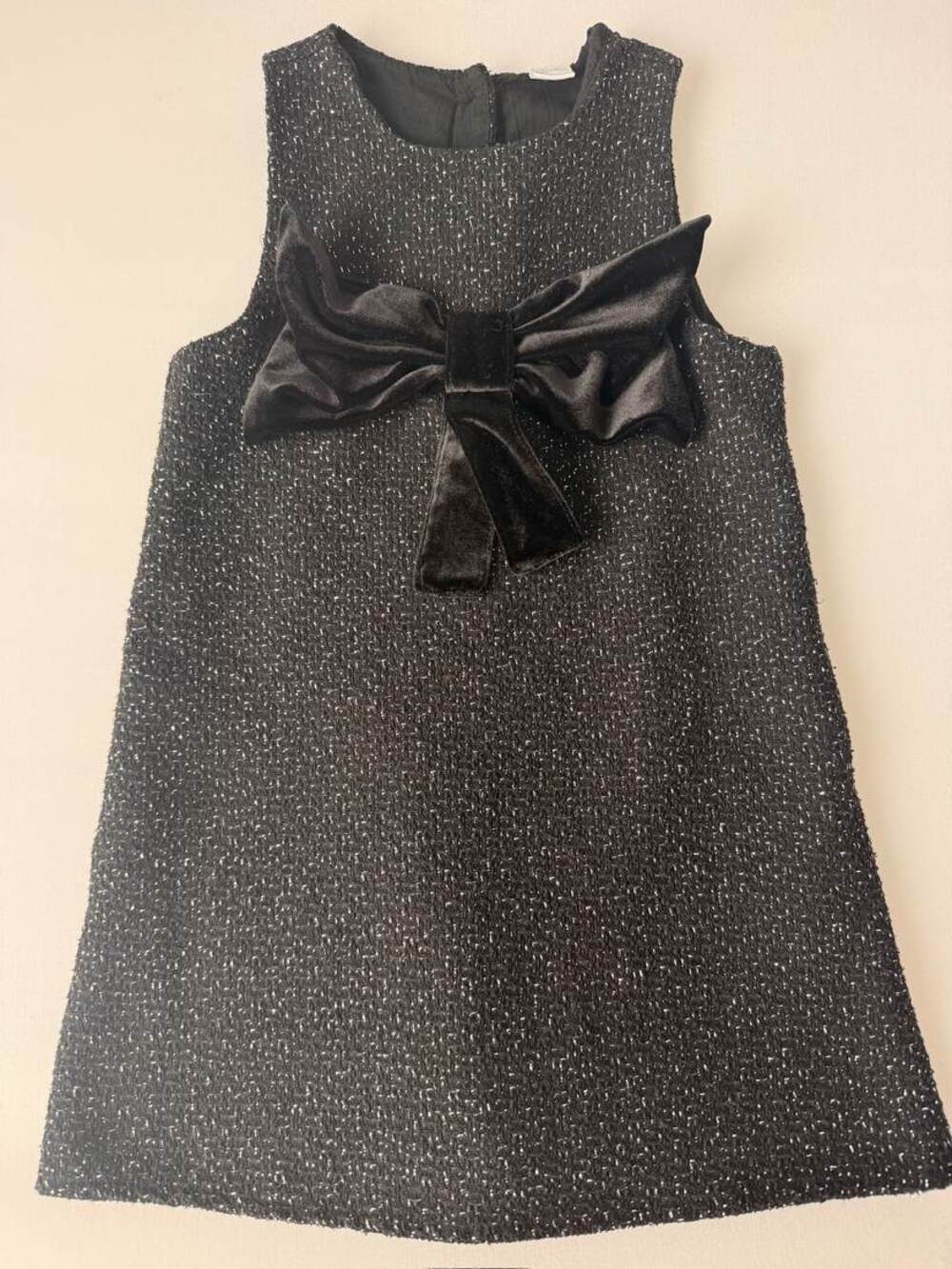LC Waikiki Gray Sparkle Bow Dress Size 4-5Y